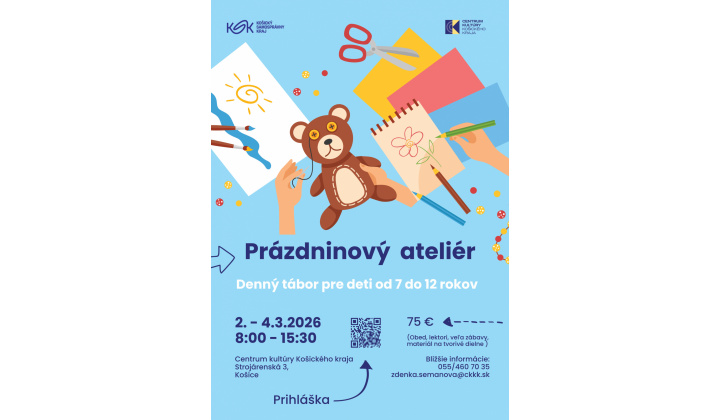 Prázdninový ateliér - Denný tábor pre deti od 7 do 12 rokov!