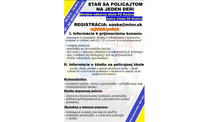 Staň sa policajtom na jeden deň!