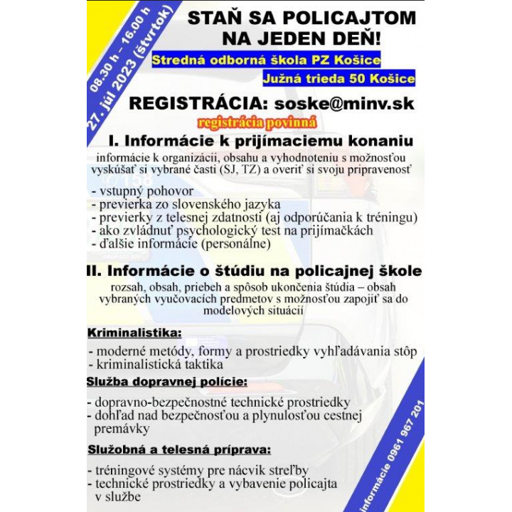 Staň sa policajtom na jeden deň!